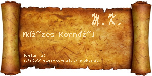 Mézes Kornél névjegykártya