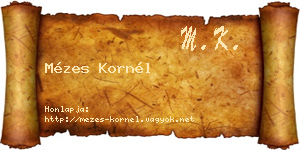 Mézes Kornél névjegykártya