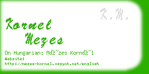 kornel mezes business card